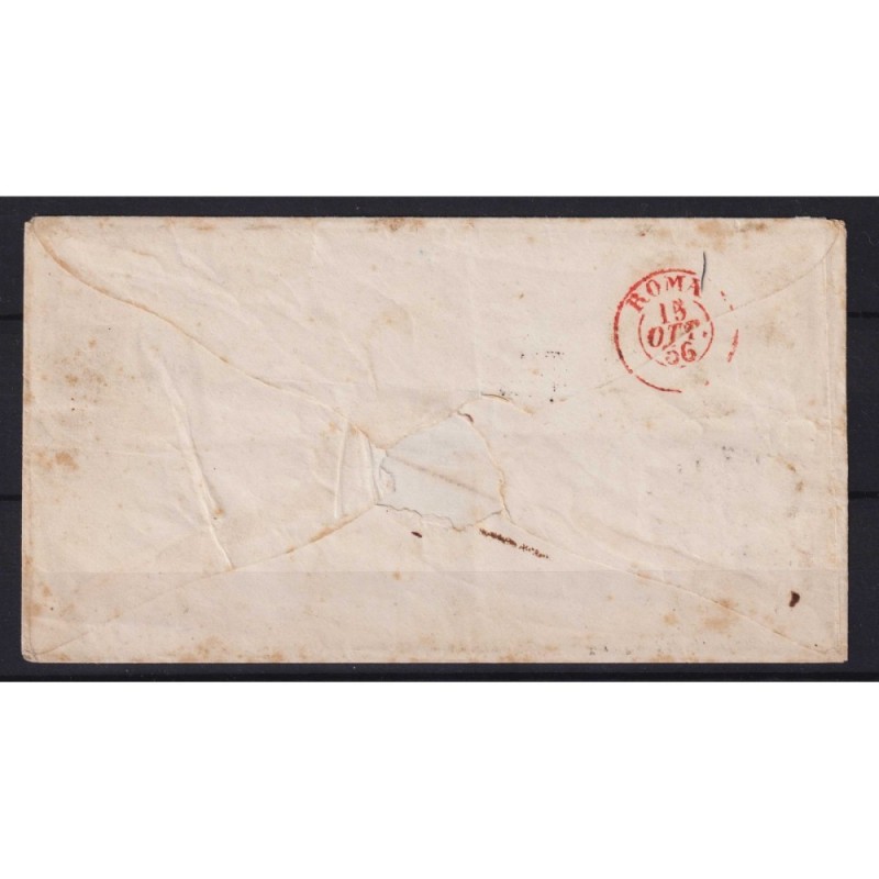 TOSCANA 1851 6 CRAZIE ARDESIA SU GRIGIO N.7 SU BUSTA  | Filatelia M...