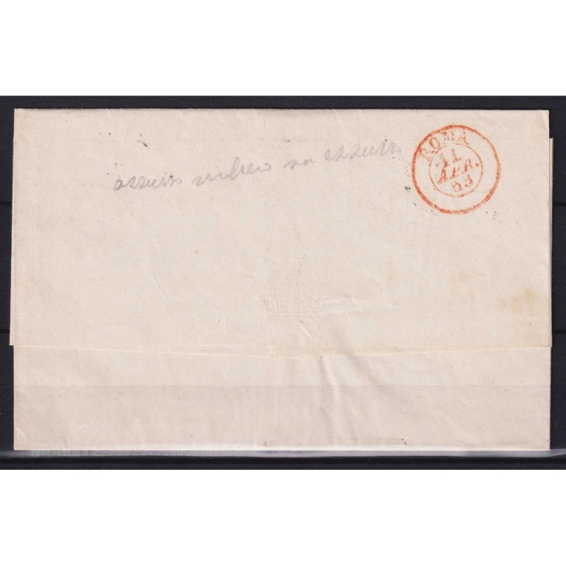 TOSCANA 1851 6 CRAZIE AZZURRO SCURO SU AZZURRO N.7c SU BUSTA CERT. ...