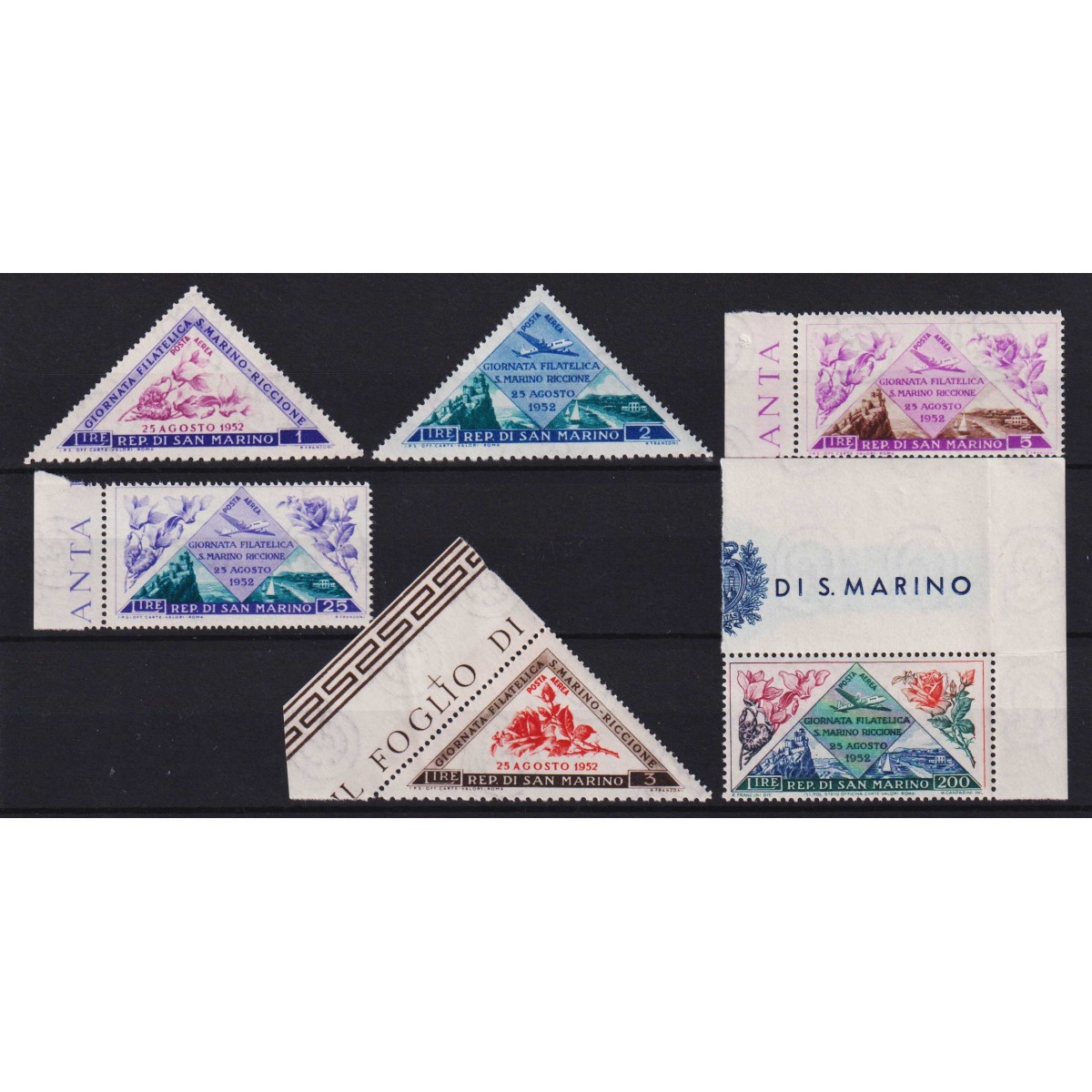 SAN MARINO 1952 IV GIORNATA FILATELICA 6 VALORI G.I MNH** | Filate... SAN MARINO 1952 IV GIORNATA FILATELICA 6 VALORI G.I MNH** | Filate...