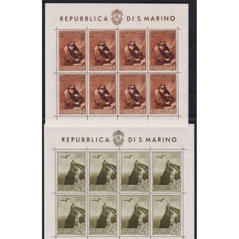 SAN MARINO 1944 FOGLIETTI PRO CASE POPOLARI N.4-5 G.I MNH**  | Fila...