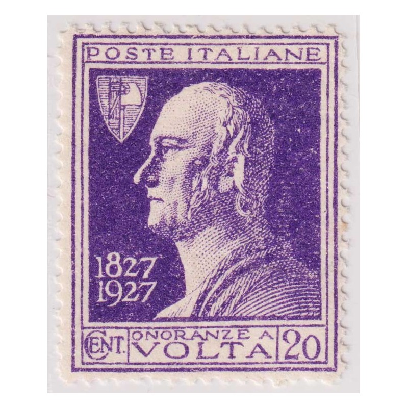 REGNO D'ITALIA 1927 VOLTA VIOLETTO N.210A G.I MNH** BEN CENTRATO CE...