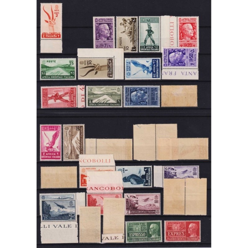 COLONIE AFRICA ORIENTALE 1938 SOGGETTI VARI 31 V. NON COMPLETA G.I ...