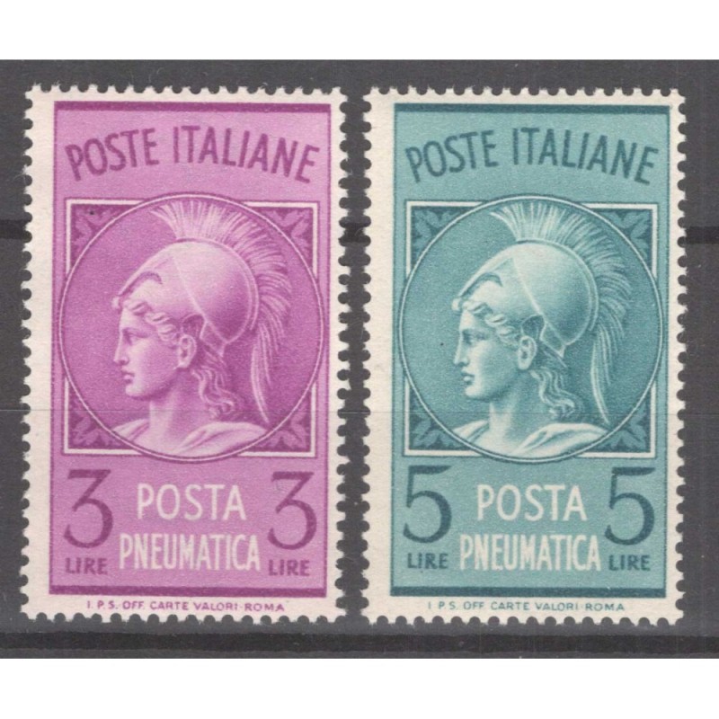 REPUBBLICA 1947 POSTA PNEUMATICA 2 VALORI G.I MNH**  | Filatelia Me...