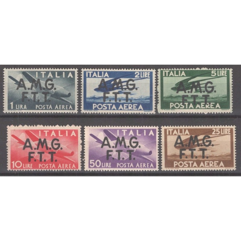 TRIESTA ZONA A 1947 POSTA AEREA DEMOCRATICA 6 VALORI G.I MNH**  | F...