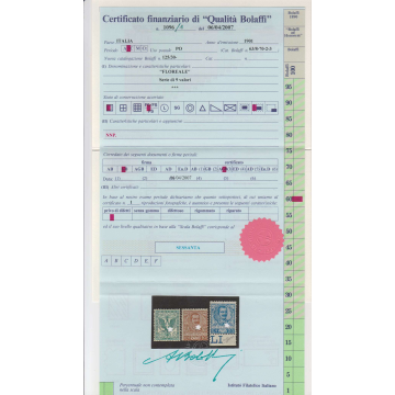 REGNO D'ITALIA 1901 FLOREALE 10 VALORI G.I MNH** 2 CERT.  | Filatel...