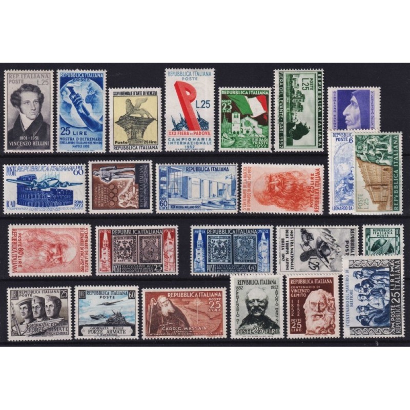REPUBBLICA 1952 ANNATA COMPLETA 24 V. G.I MNH**  | Filatelia Meloni