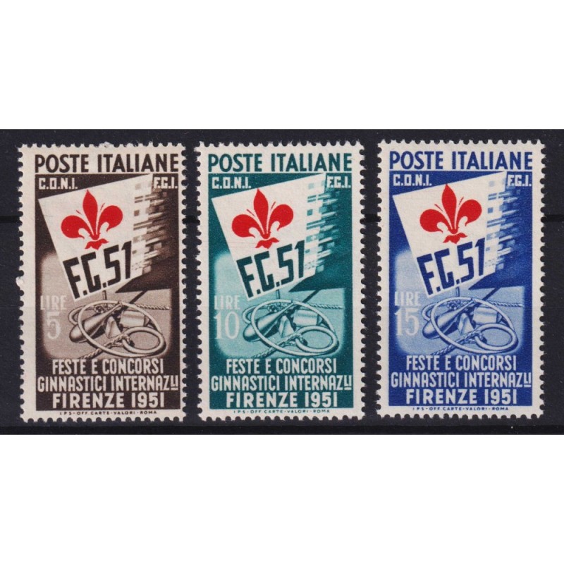 REPUBBLICA 1951 GINNICI 3 V. G.I MNH**  | Filatelia Meloni