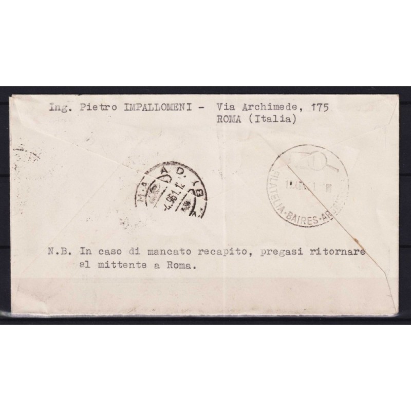REPUBBLICA 1961 GRONCHI ROSA RICOPERTO SU BUSTA PER LIMA CERT. + CO...
