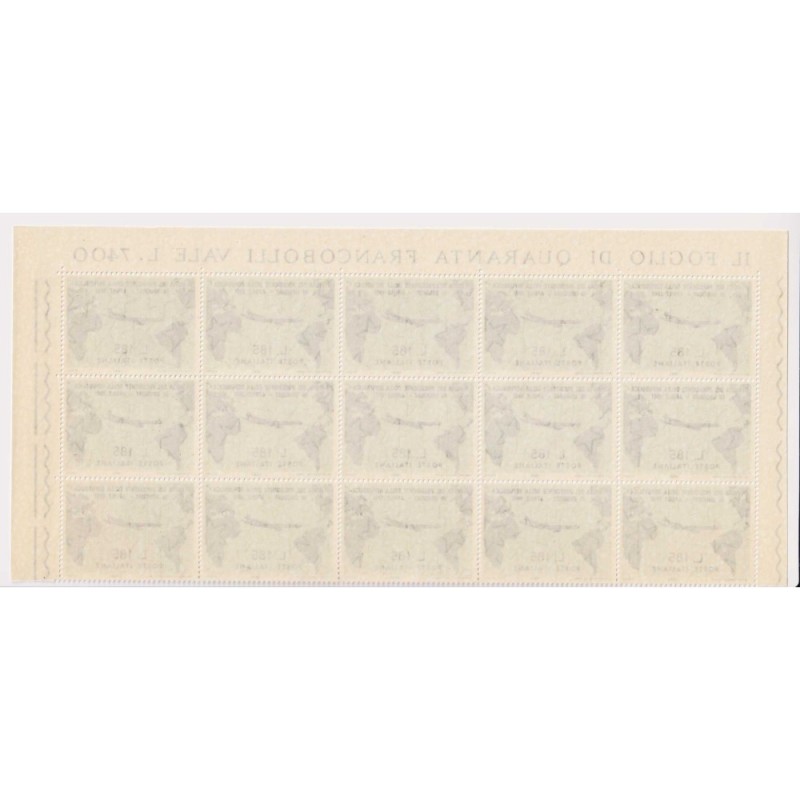 REPUBBLICA 1961 GRONCHI ROSA BLOCCO DI 15 V. G.I MNH** CERT. + COMP...