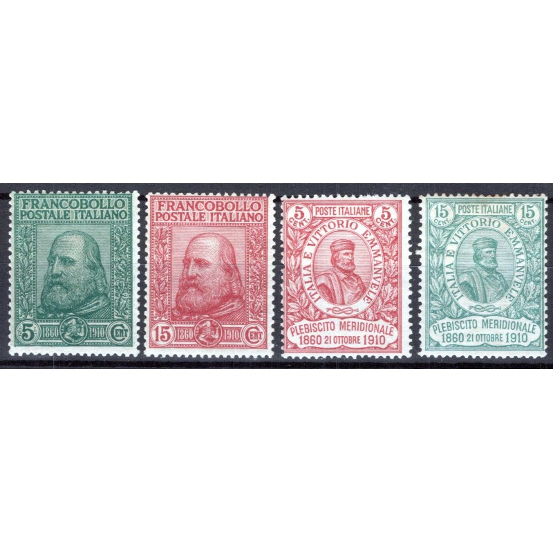 REGNO D'ITALIA 1910 RISORGIMENTO GARIBALDI 4 V. G.O MLH*  | Filatel...