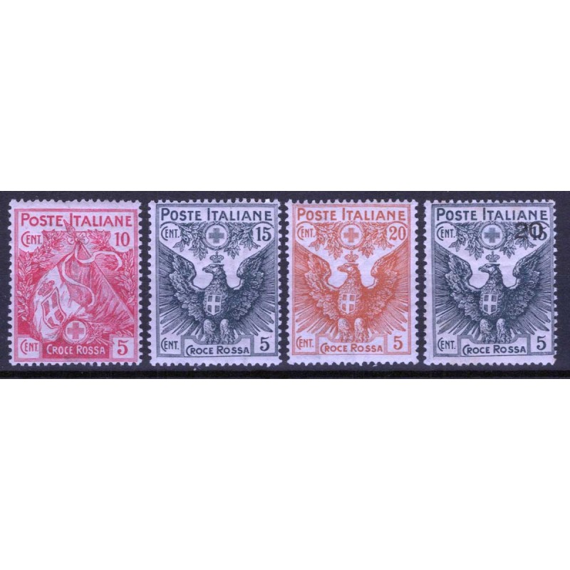 REGNO D'ITALIA 1915-16 PRO CROCE ROSSA 4 V. G.I MNH**  | Filatelia ...
