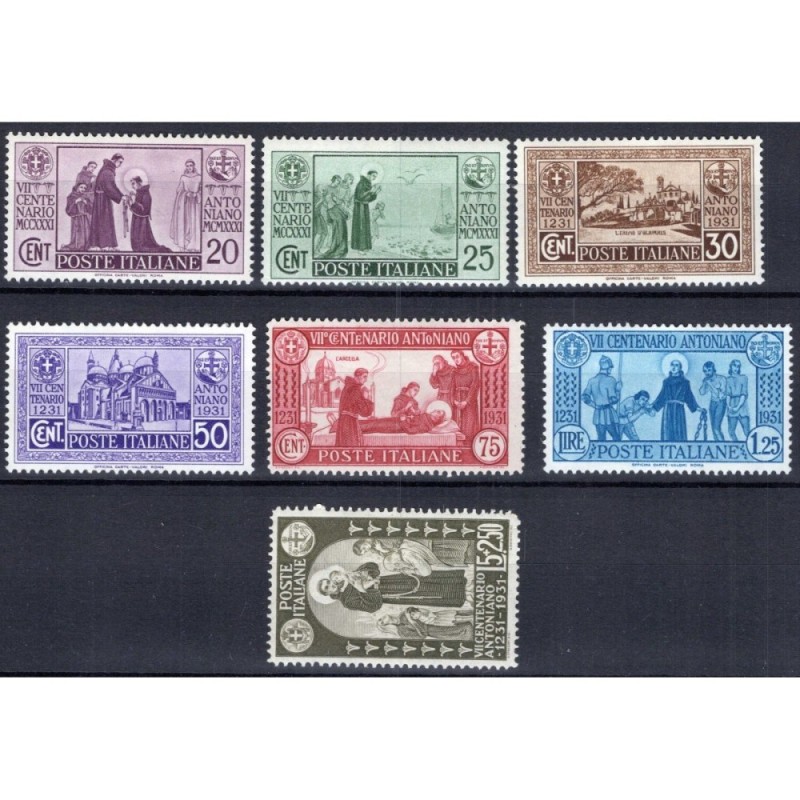REGNO D'ITALIA 1931 S.ANTONIO 7 VALORI G.I MNH**  | Filatelia Meloni