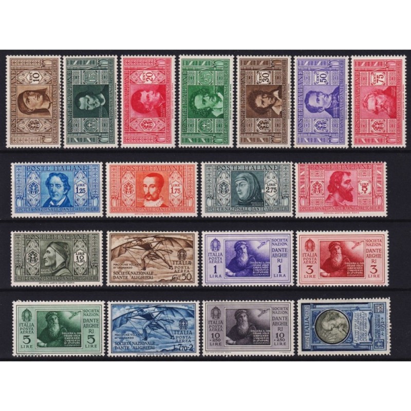 REGNO D'ITALIA 1932 DANTE ALIGHIERI 19 VALORI COMPRESA PA G.I MNH**...