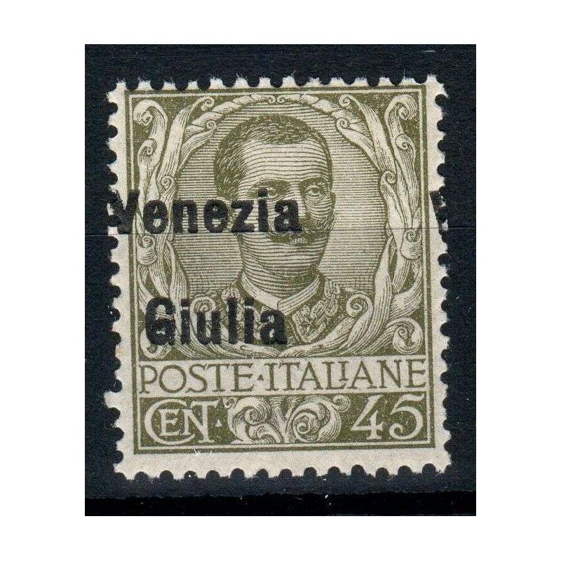 OCCUPAZIONI VENEZIA GIULIA 1918-19 45 CENTESIMI N.26 SOPR. SPOSTATA...