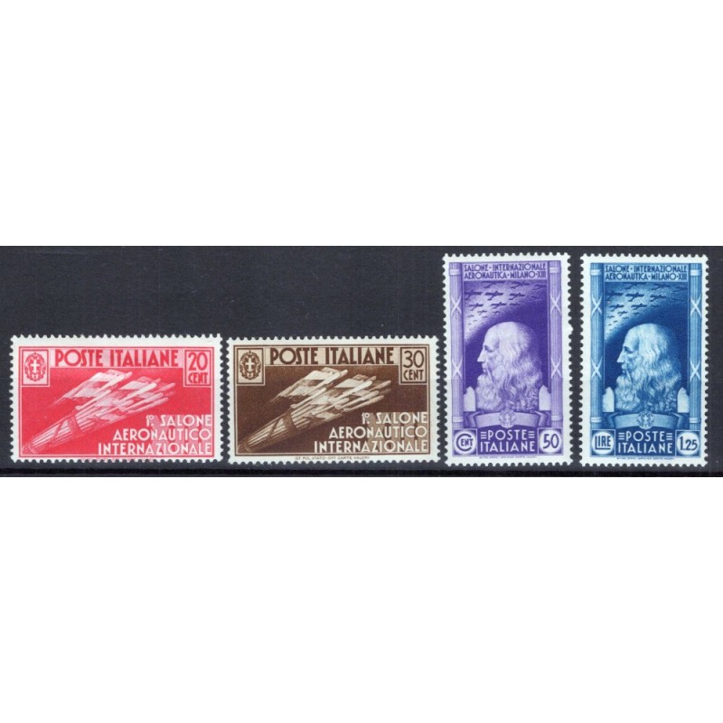REGNO D'ITALIA 1935 SALONE AEREONAUTICO 4 V. G.O MH*  | Filatelia M...