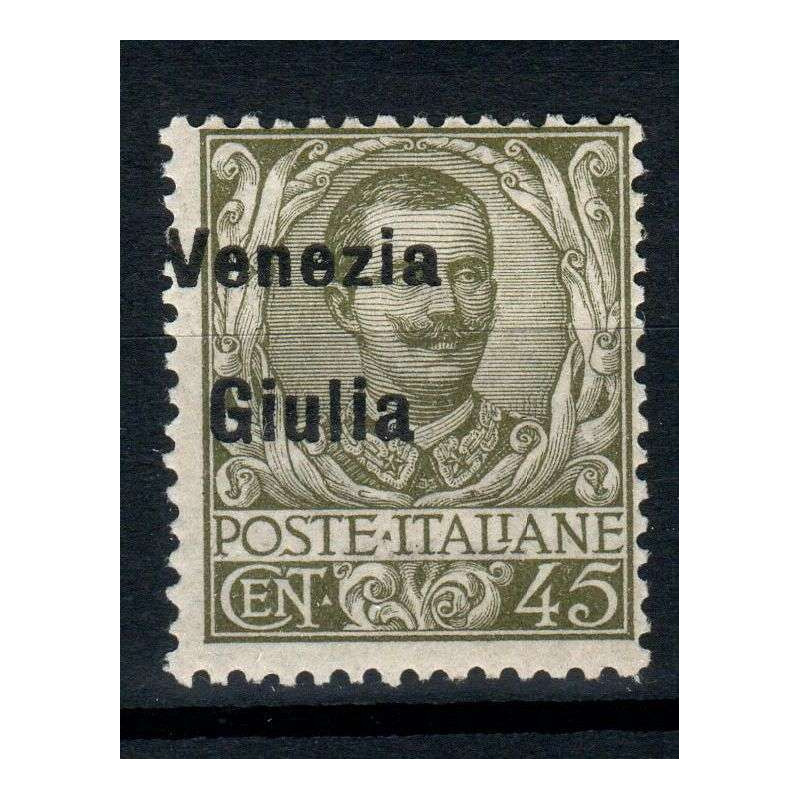 OCCUPAZIONI VENEZIA GIULIA 1918-19 45 CENTESIMI N.26 SOPR. SPOSTATA...