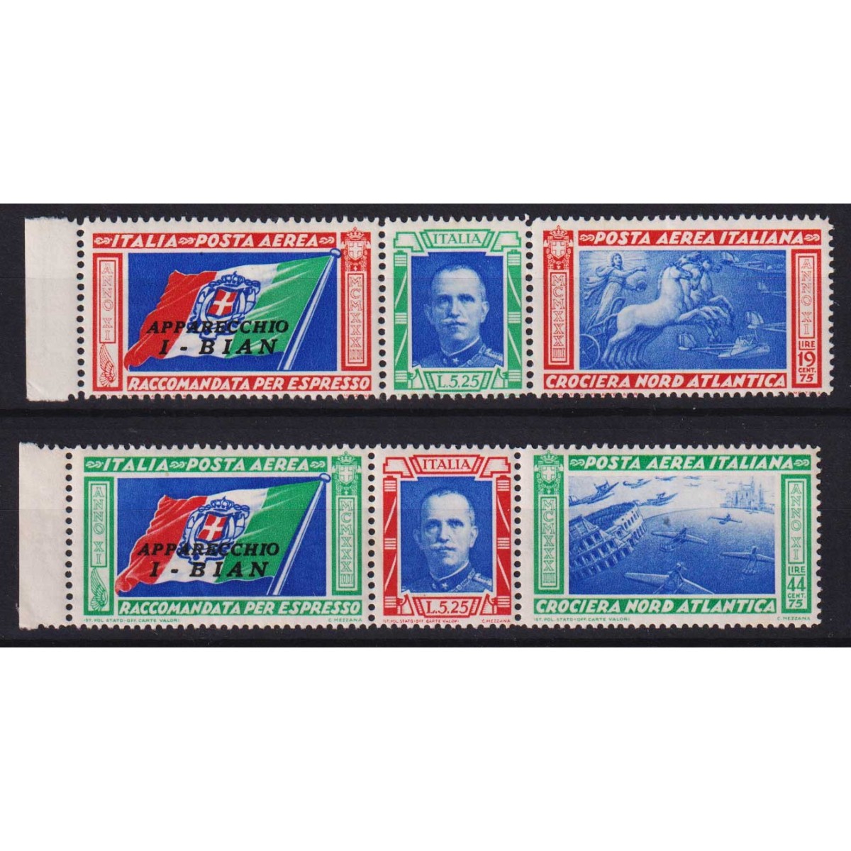 REGNO 1933 TRITTICI CROCIERA NORD ATLANTICA I – BIAN 2 V. G.I MNH**... REGNO 1933 TRITTICI CROCIERA NORD ATLANTICA I – BIAN 2 V. G.I MNH**...