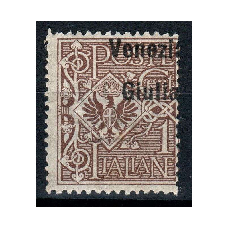 OCCUPAZIONI VENEZIA GIULIA 1918-19 1 CENTESIMI N.19 SOPR. SPOSTATA ...