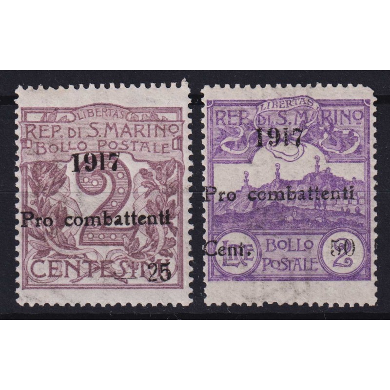 SAN MARINO 1917 PRO COMBATTENTI 2V. N.51-52 G.I MNH**  | Filatelia ...