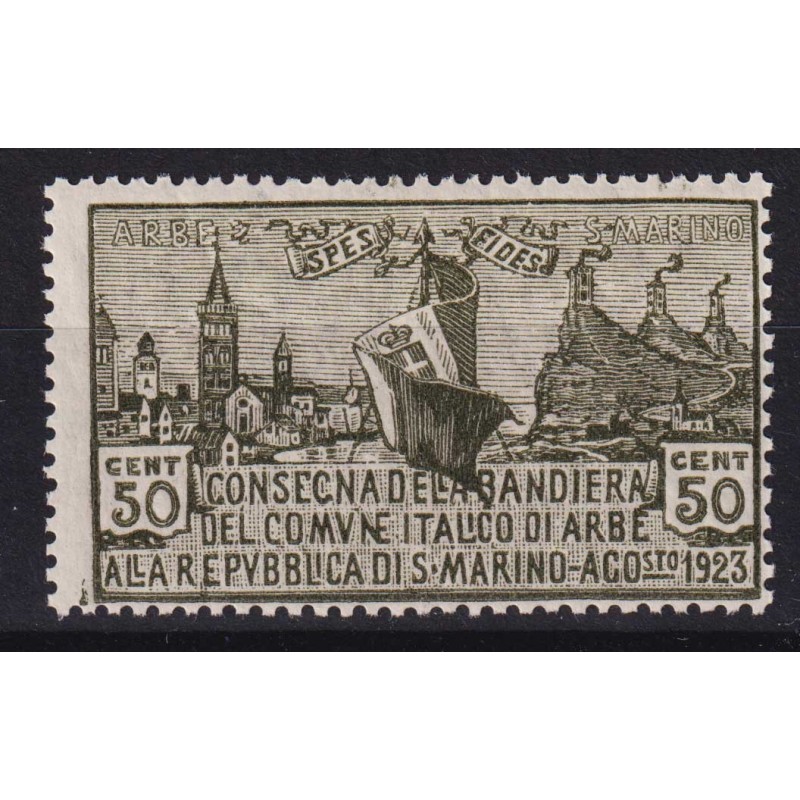 SAN MARINO 1923 BANDIERA ARBE 50 C. N.88 G.I MNH**  | Filatelia Meloni
