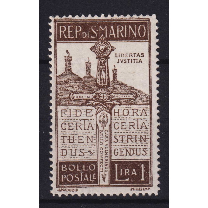 SAN MARINO 1923 PRO VOLONTARI O MUTILATI 1 LIRA N.97 G.I MNH**  | F...