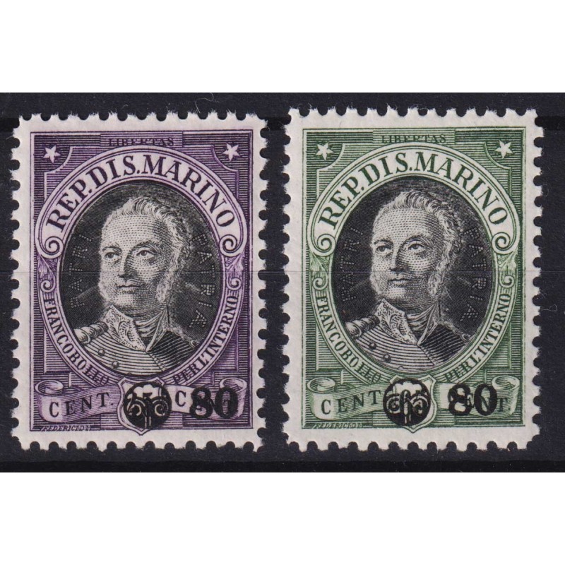 SAN MARINO 1936 ONOFRI SOPRASTAMPATO 2 V. G.I MNH**  | Filatelia Me...