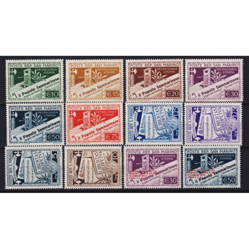 SAN MARINO 1942 PROPAGANDA PER LA STAMPA 10 V. G.I MNH**  | Filatel...