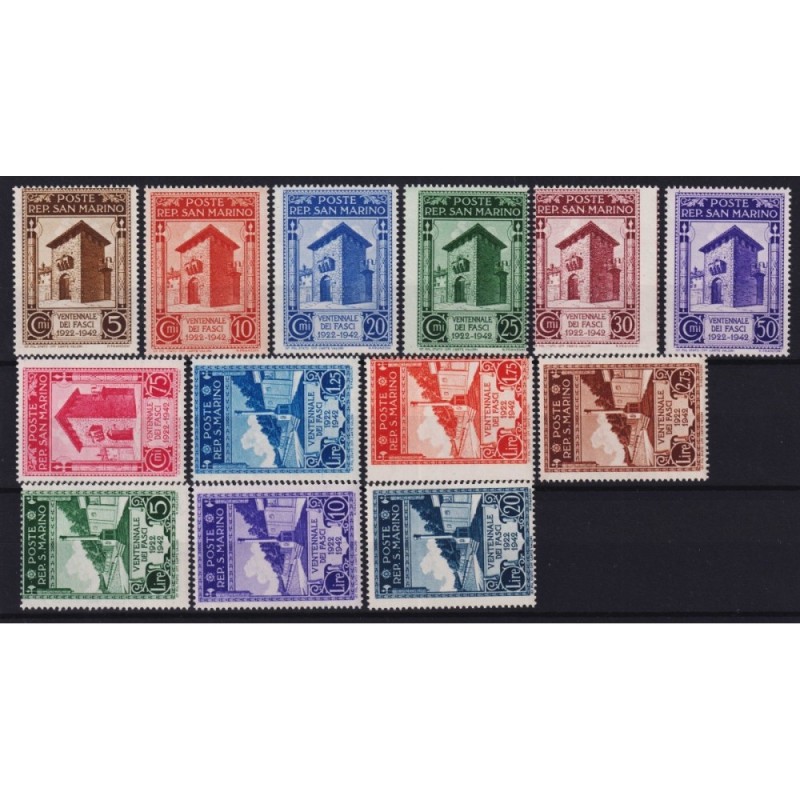 SAN MARINO 1943 VENTENNALE FASCI 13 V. G.I MNH**  | Filatelia Meloni