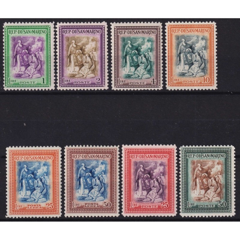 SAN MARINO 1947 RICOSTRUZIONE ALBERONIANA 8 V. G.I MNH**  | Filatel...