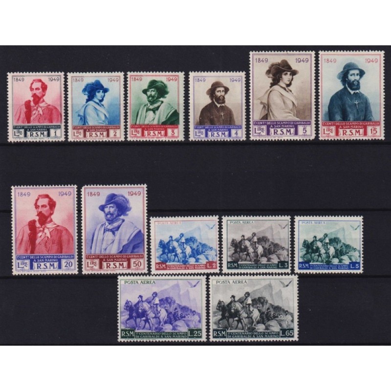SAN MARINO 1949 RITIRATA DI GARIBALDI 13 V. G.I MNH**  | Filatelia ...