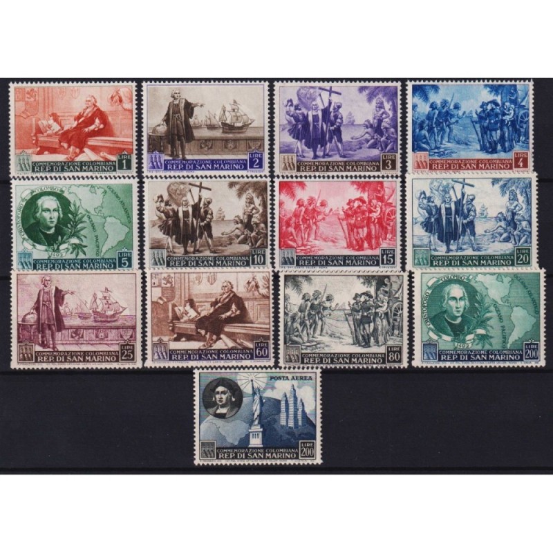 SAN MARINO 1952 NASCITA COLOMBO 13 V. G.I MNH**  | Filatelia Meloni