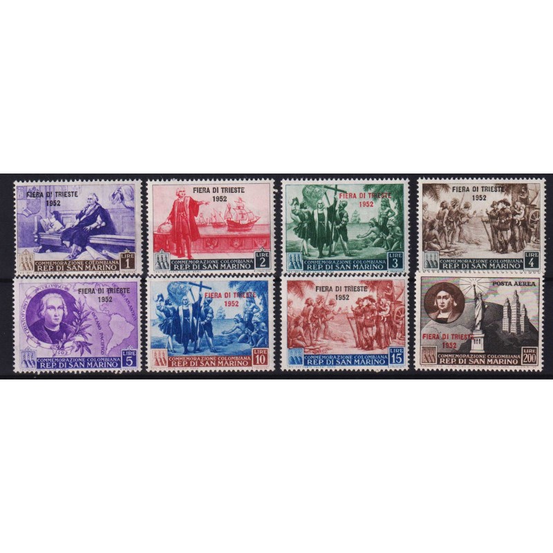 SAN MARINO 1952 FIERA DI TRIESTE 8 V. G.I MNH**  | Filatelia Meloni
