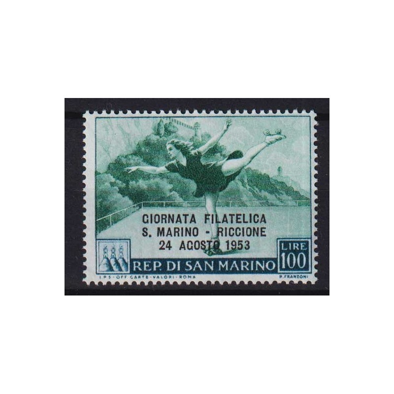 SAN MARINO 1953 GIORNATA FILATELICA SAN MARINO RICCIONE G.I MNH**  ...