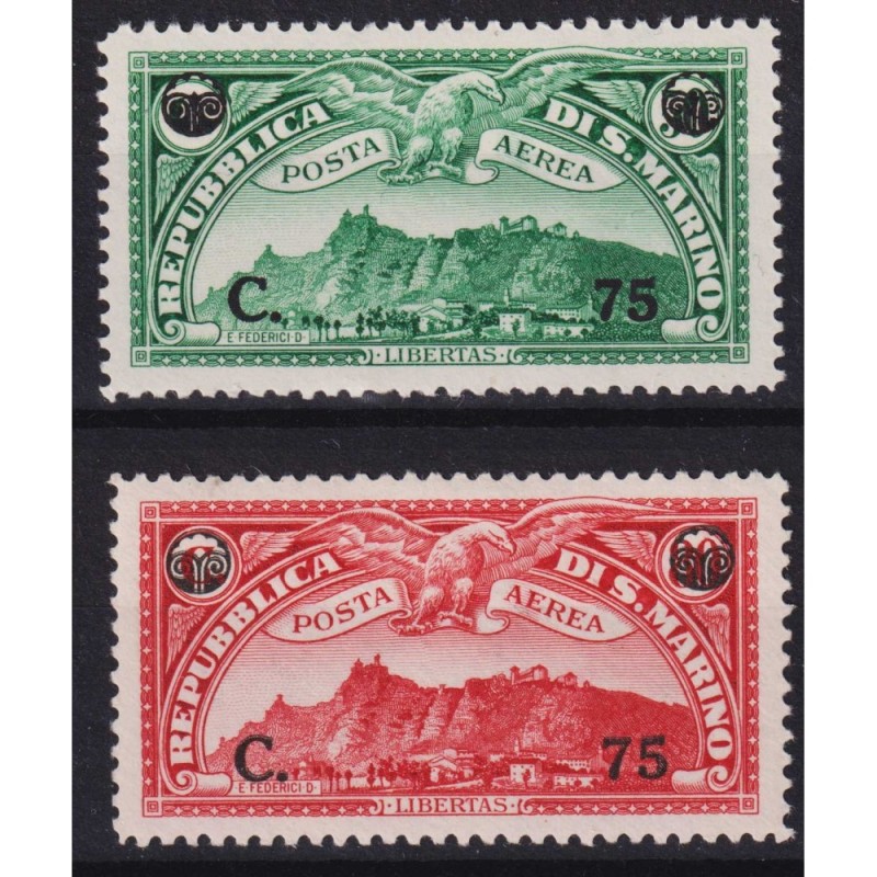 SAN MARINO 1936 POSTA AEREA VEDUTE 2 V. G.I MNH**  | Filatelia Meloni
