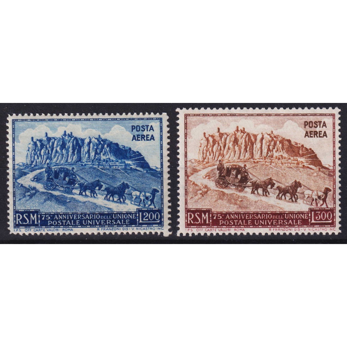 SAN MARINO 1950 1951 POSTA AEREA UPU 2 V. N.82-95 G.I MNH** | Fila... SAN MARINO 1950 1951 POSTA AEREA UPU 2 V. N.82-95 G.I MNH** | Fila...