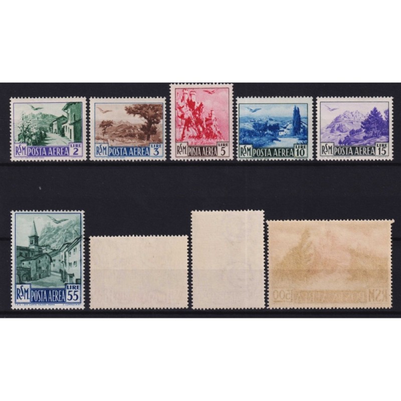 SAN MARINO 1950 POSTA AEREA VEDUTE 9 V. N.83-91 G.I MNH**  | Filate...