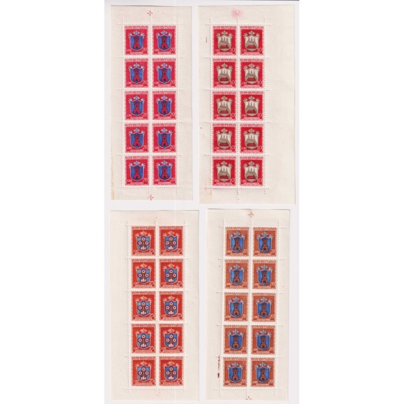 SAN MARINO 1945-46 MINIFOGLI STEMMI N.1-5 G.I MNH** CERT.  | Filate...