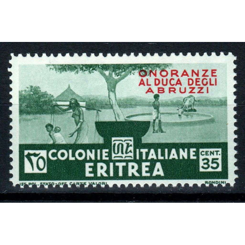 COLONIE ERITREA 1934 ONORANZE AL DUCA DEGLI ABRUZZI 35 CENTESIMI G....