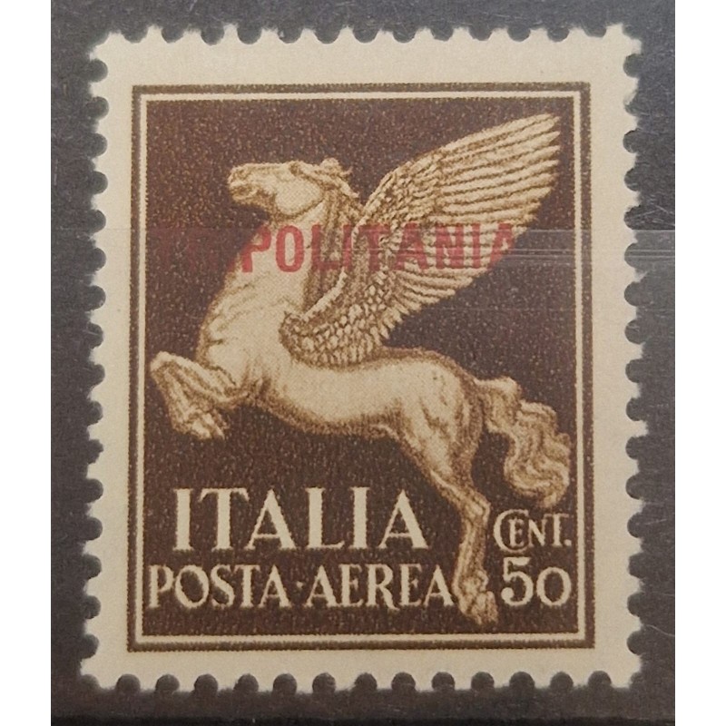 COLONIE TRIPOLITANIA 1930 POSTA AEREA 50 CENTESIMI N.8 G.I MNH**  |...