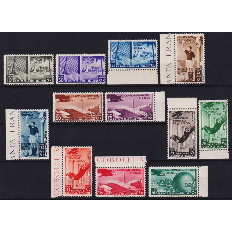 COLONIE EMISSIONI GENERALI 1934 CAMPIONATI MONDIALI CALCIO 12 V. G....