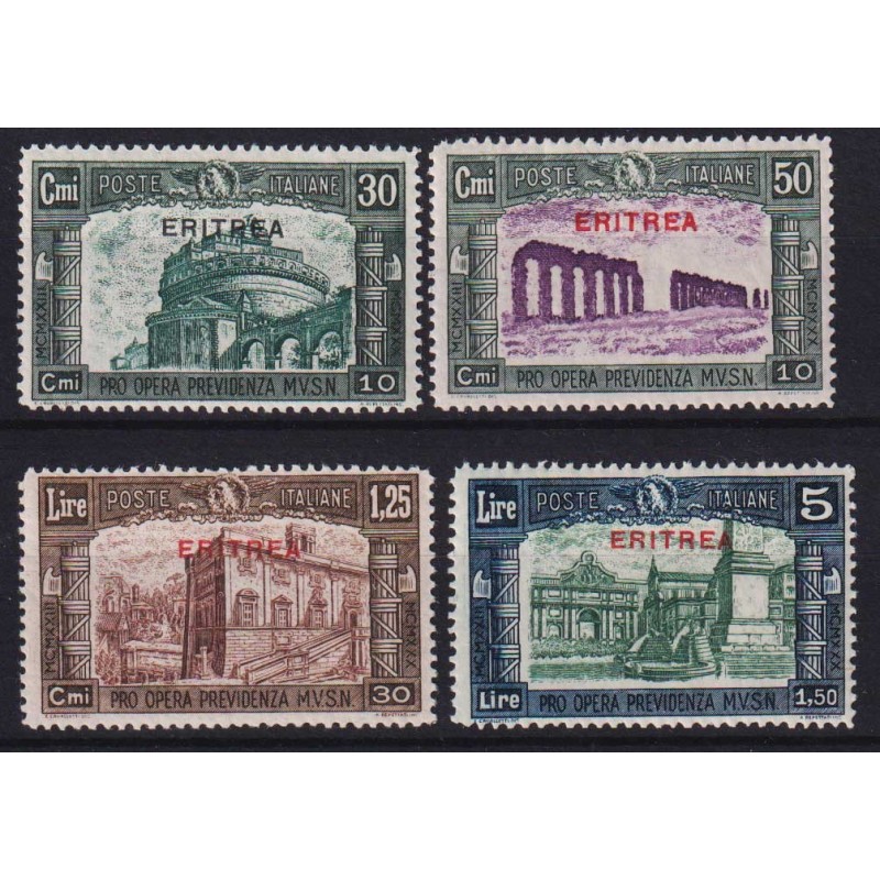 COLONIE ERITREA 1930 MILIZIA III 4 VALORI G.I MNH**  | Filatelia Me...