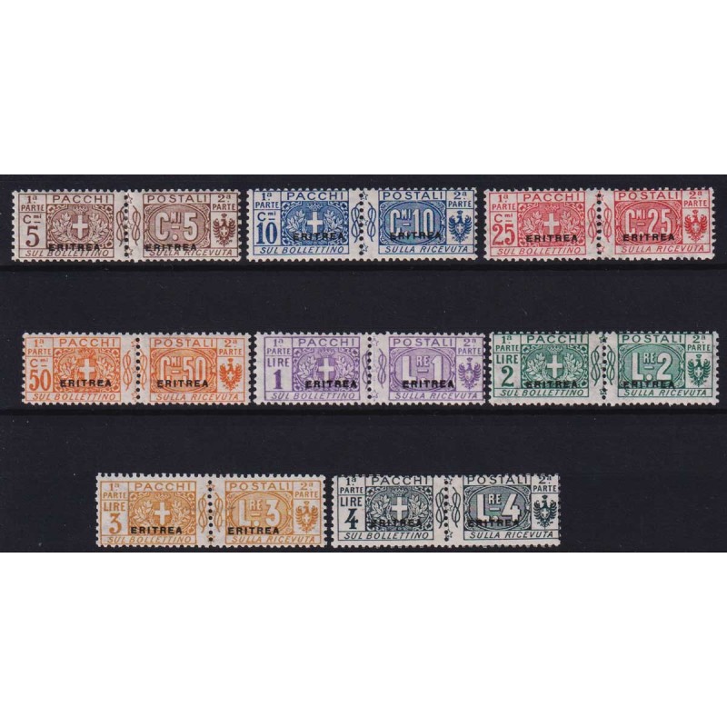 COLONIE ERITREA 1916 PACCHI POSTALI NODO 8 V. G.I MNH** CERT.  | Fi...