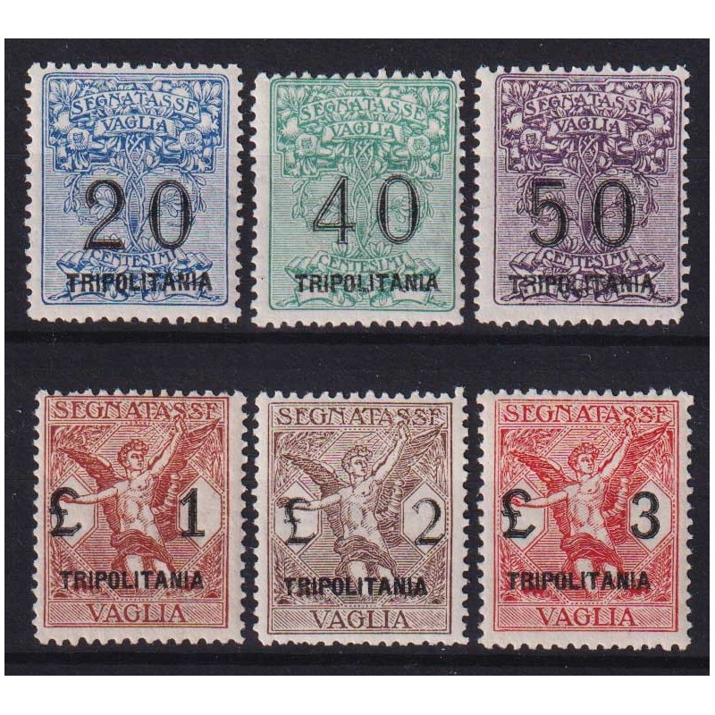 COLONIE TRIPOLITANIA 1924 SEGNATASSE PER VAGLIA 6 V. N.1-6 G.I MNH*...