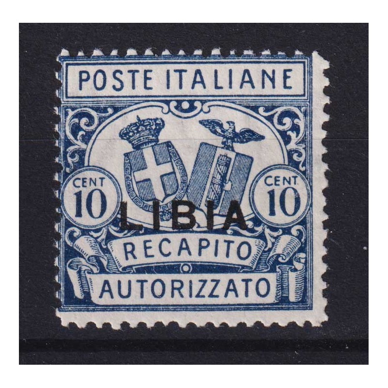 COLONIE LIBIA 1929 RECAPITO AUTORIZZATO 10 C. DENT.14 G.I MNH**  | ...