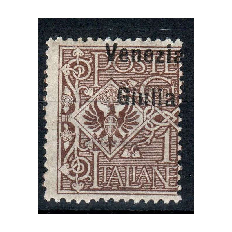 OCCUPAZIONI VENEZIA GIULIA 1918-19 1 CENTESIMI N.19 SOPR. SPOSTATA ...