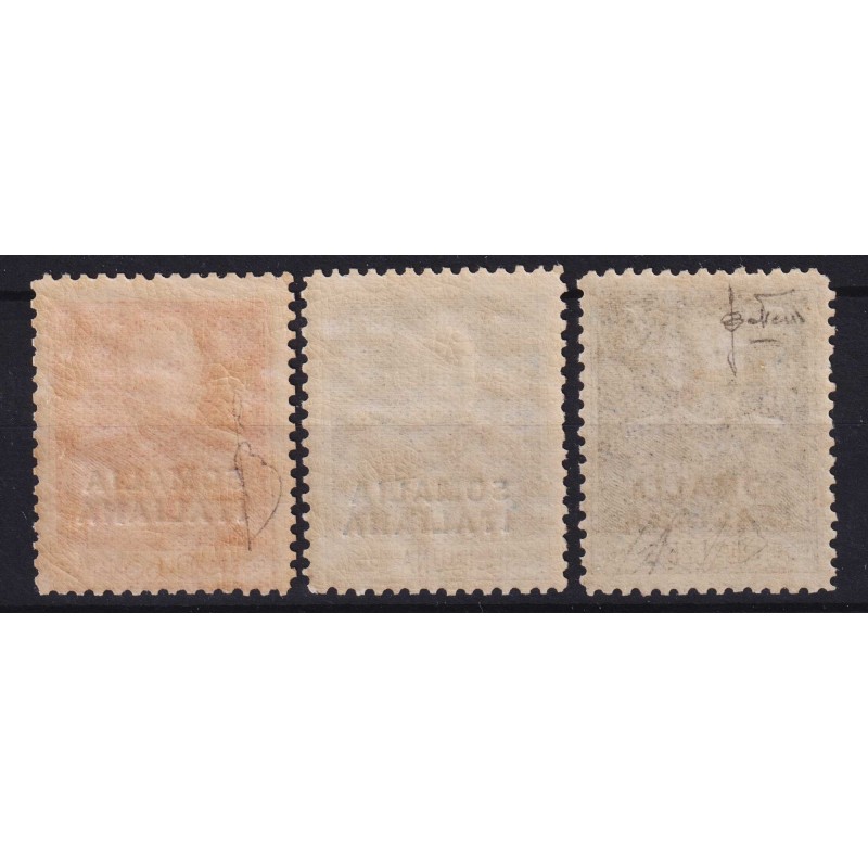 COLONIE SOMALIA 1925-26 GIUBILEO DEL RE 3 V. DENT.11 N.67-69 G.I MN...