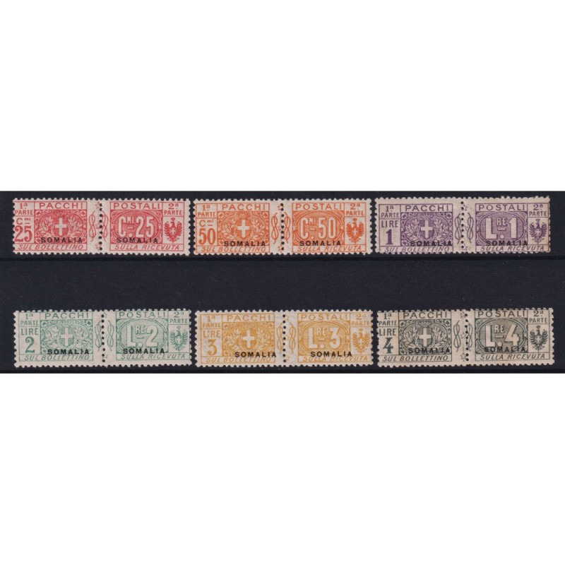 COLONIE SOMALIA 1923 PACCHI POSTALI NODO 6 V. N.15-20 G.I MNH** CER...