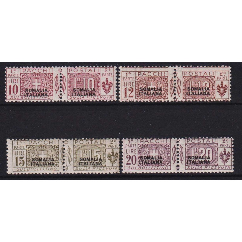 COLONIE SOMALIA 1926 PACCHI POSTALI NODO 4 V. II TIPO N.50-53 G.I M...