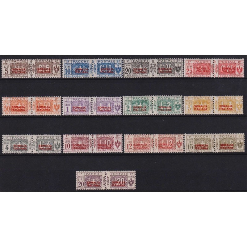 COLONIE SOMALIA 1926 PACCHI POSTALI NODO 13 V. III TIPO N.30-42 G.I...