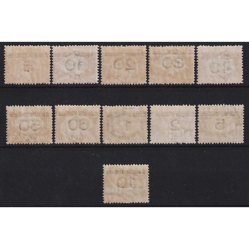COLONIE SOMALIA 1926 SEGNATASSE 11 V. N.41-51 G.I MNH** CERT.  | Fi...